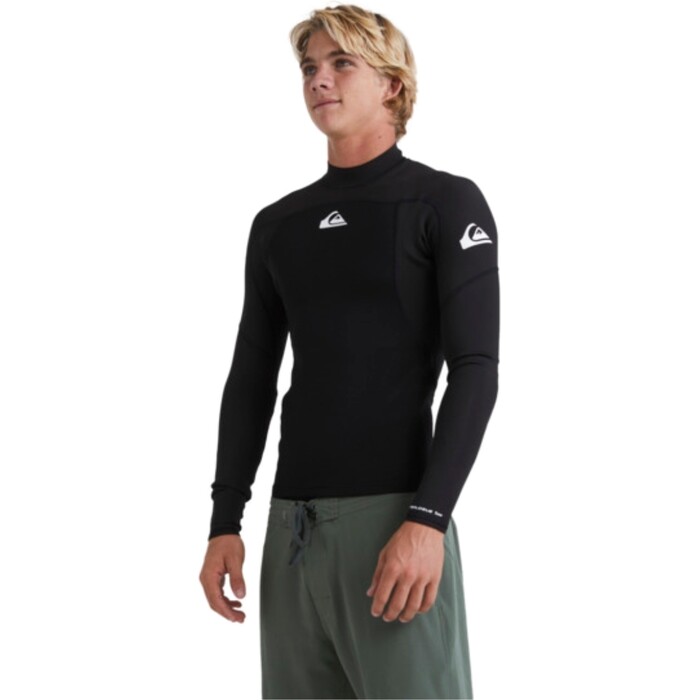 2024 Quiksilver Hombres Prologue 1mm Top De Neopreno De Manga Larga EQYW803048 - Black